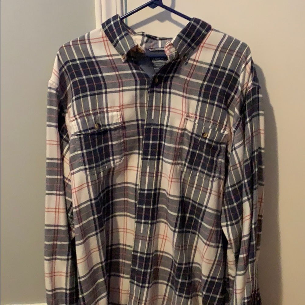 IZOD flannel shirt XL navy/red/white